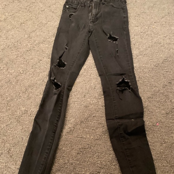 aeropostale black ripped jeans - Picture 1 of 3